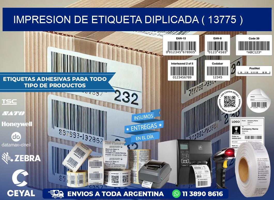 IMPRESION DE ETIQUETA DIPLICADA ( 13775 )