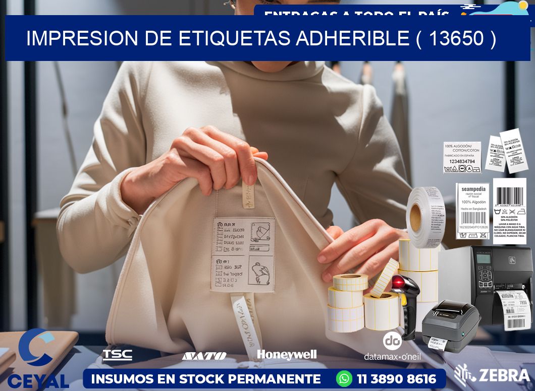 IMPRESION DE ETIQUETAS ADHERIBLE ( 13650 )
