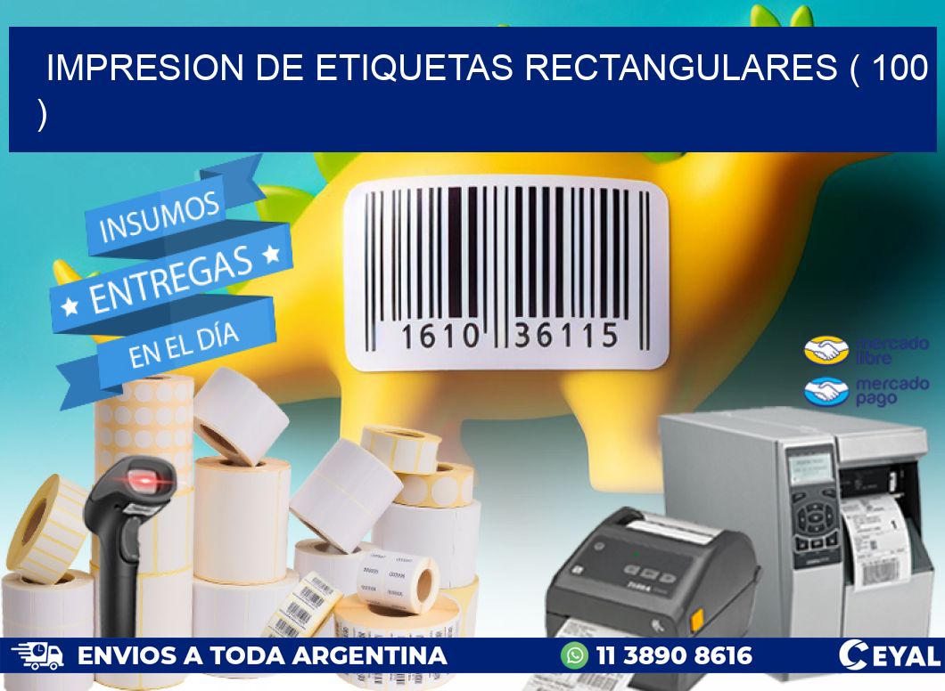 IMPRESION DE ETIQUETAS RECTANGULARES ( 100 )