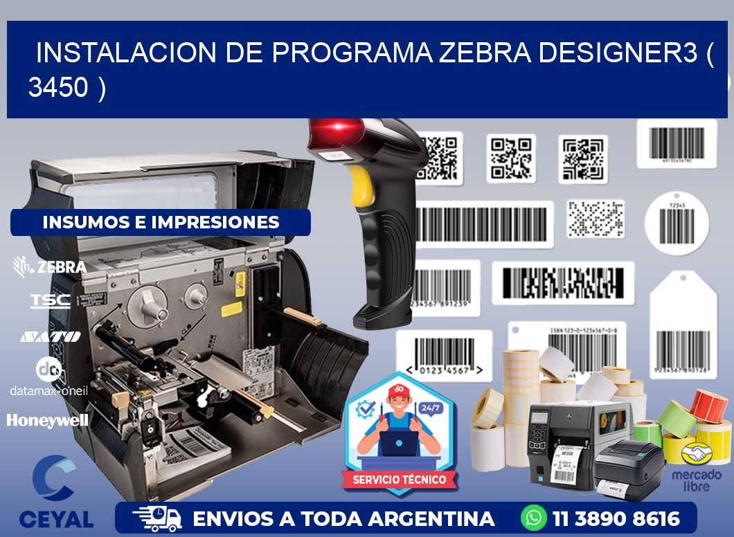 INSTALACION DE PROGRAMA ZEBRA DESIGNER3 ( 3450 )