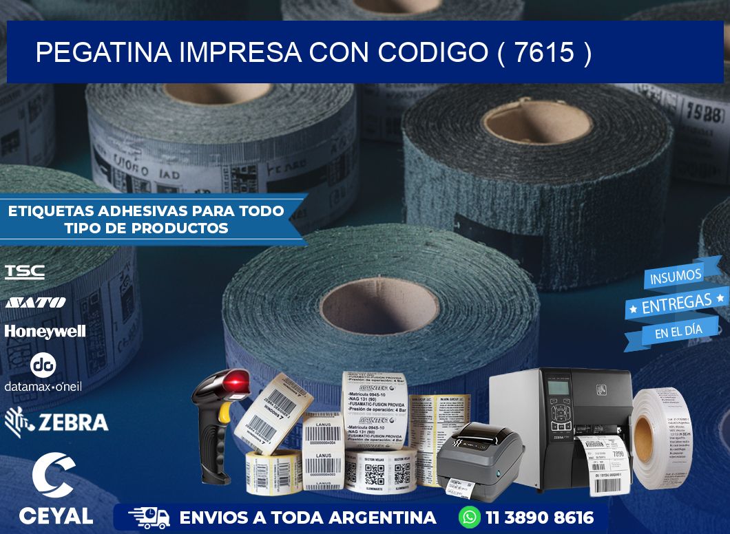 PEGATINA IMPRESA CON CODIGO ( 7615 )