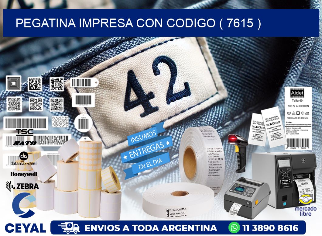 PEGATINA IMPRESA CON CODIGO ( 7615 )