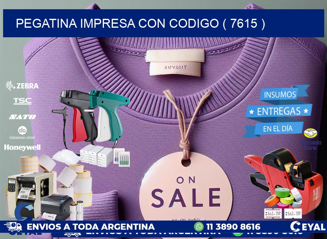 PEGATINA IMPRESA CON CODIGO ( 7615 )