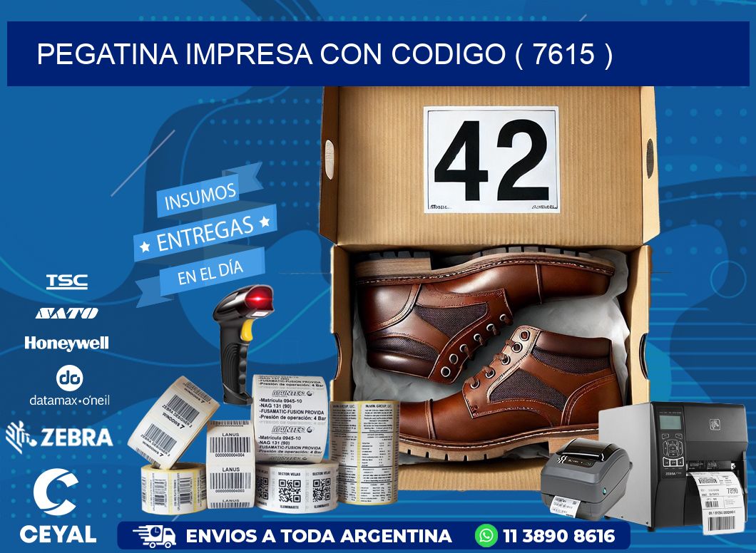 PEGATINA IMPRESA CON CODIGO ( 7615 )