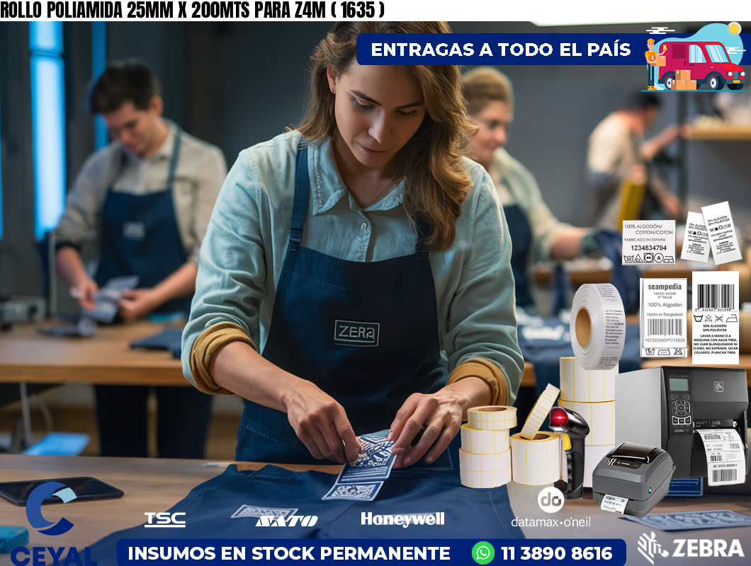 ROLLO POLIAMIDA 25MM X 200MTS PARA Z4M ( 1635 )