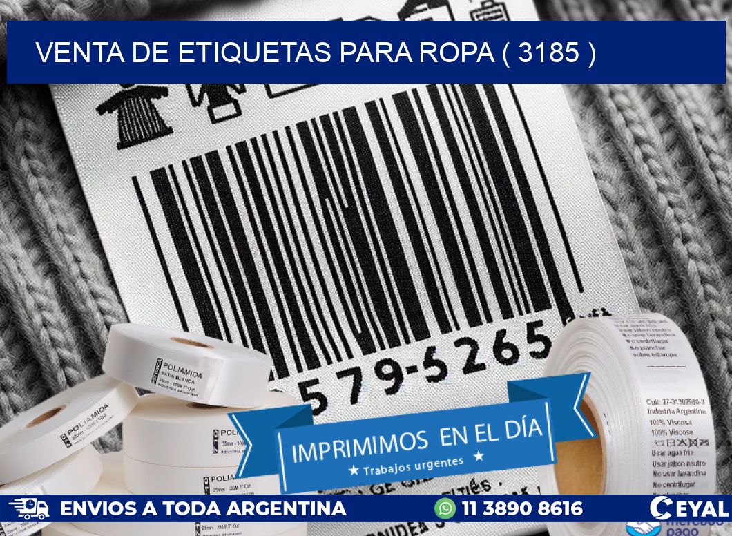 VENTA DE ETIQUETAS PARA ROPA ( 3185 )