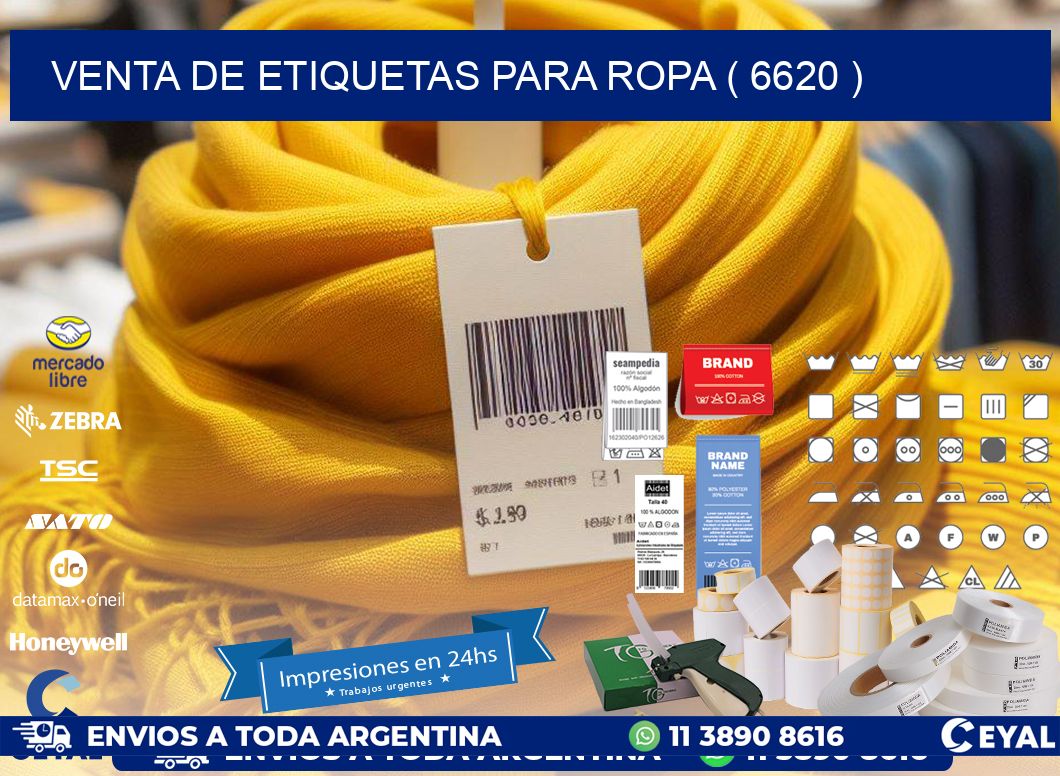 VENTA DE ETIQUETAS PARA ROPA ( 6620 )