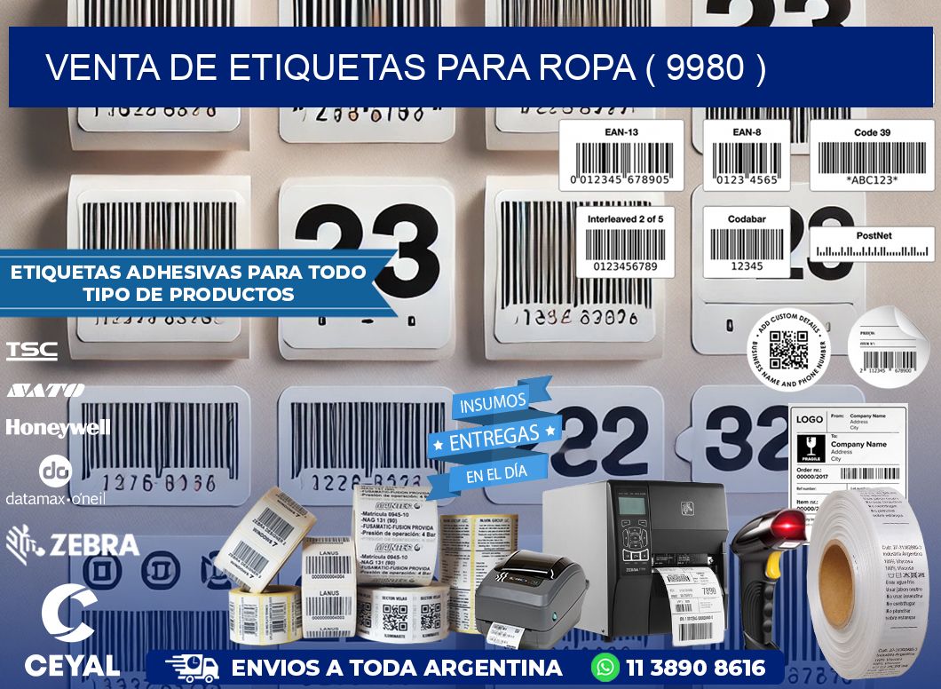 VENTA DE ETIQUETAS PARA ROPA ( 9980 )