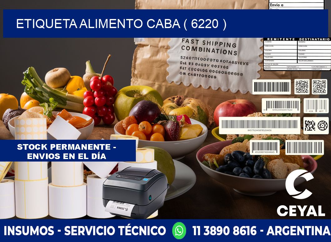 etiqueta alimento caba ( 6220 )
