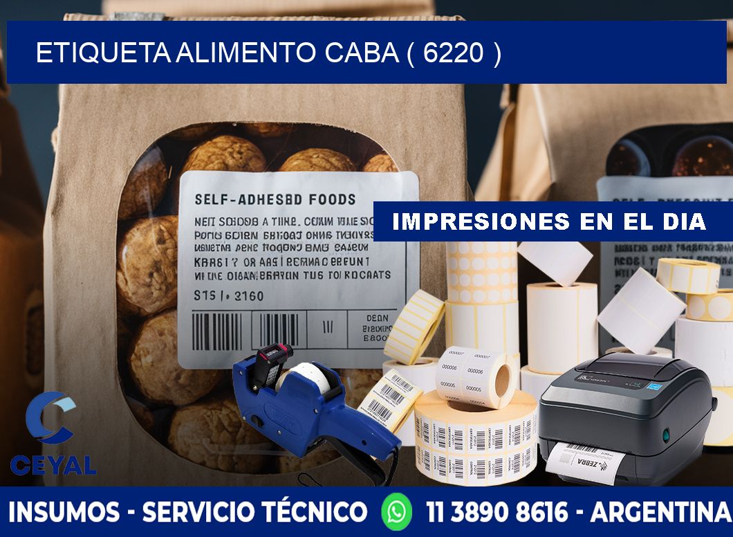 etiqueta alimento caba ( 6220 )