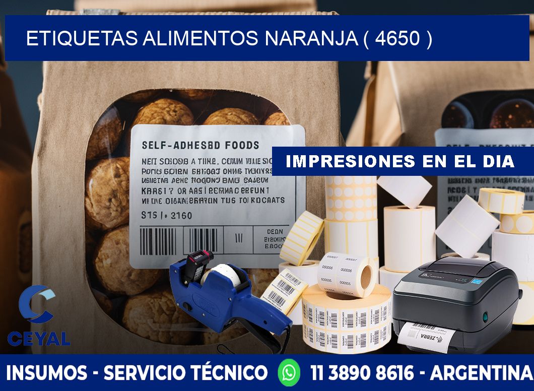 etiquetas alimentos naranja ( 4650 )