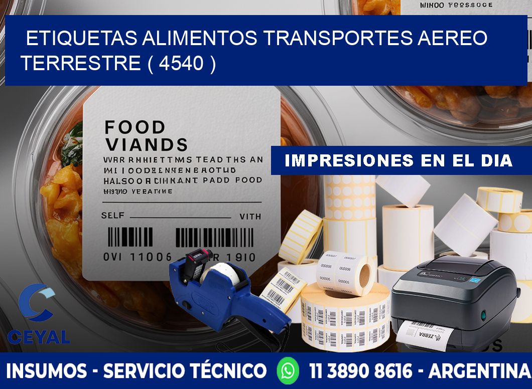 etiquetas alimentos transportes aereo terrestre ( 4540 )