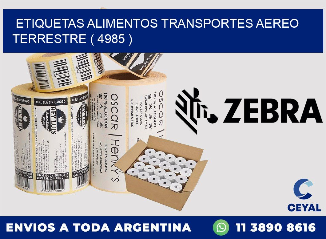 etiquetas alimentos transportes aereo terrestre ( 4985 )
