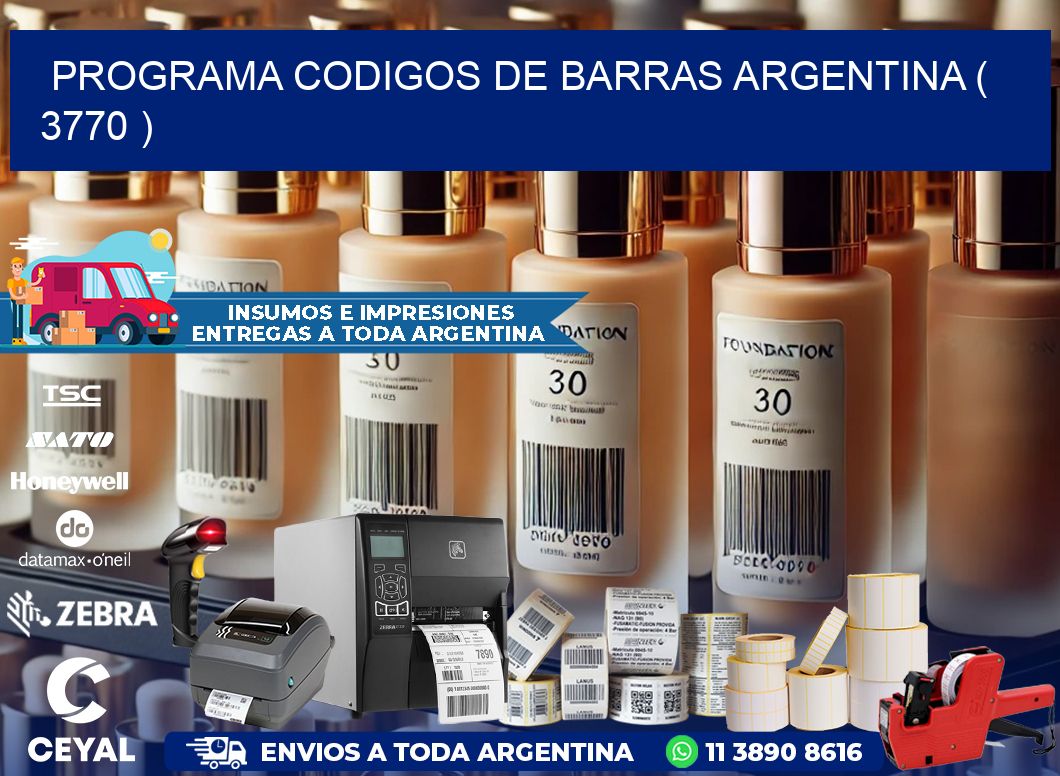 programa codigos de barras argentina ( 3770 )