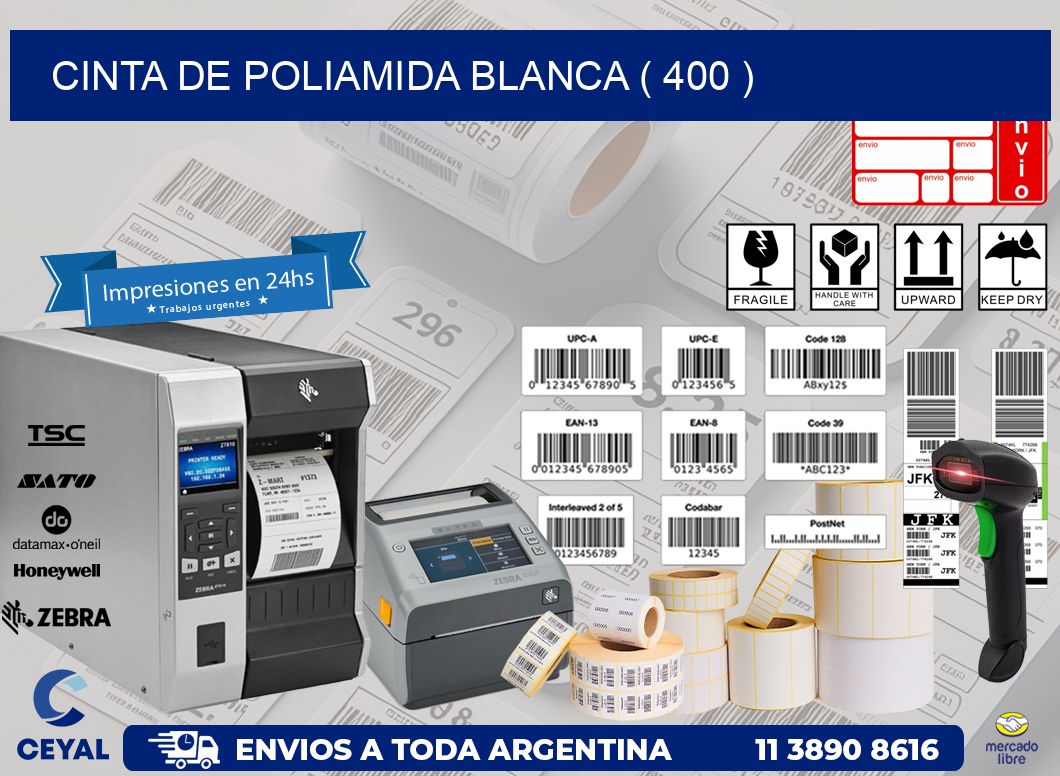 CINTA DE POLIAMIDA BLANCA ( 400 )