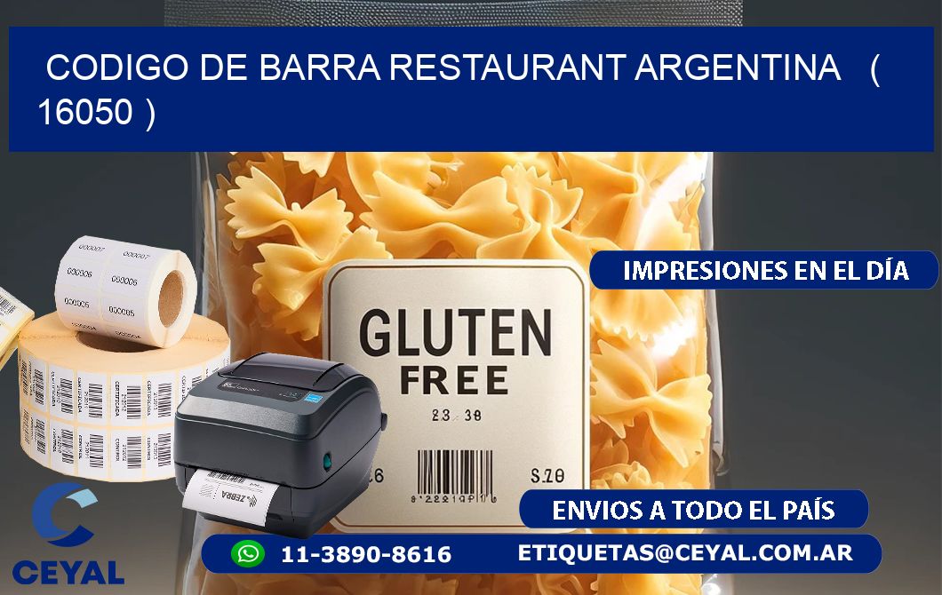 CODIGO DE BARRA RESTAURANT ARGENTINA   ( 16050 )