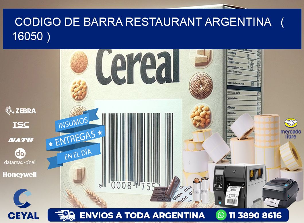 CODIGO DE BARRA RESTAURANT ARGENTINA   ( 16050 )