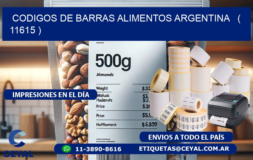 CODIGOS DE BARRAS ALIMENTOS ARGENTINA   ( 11615 )