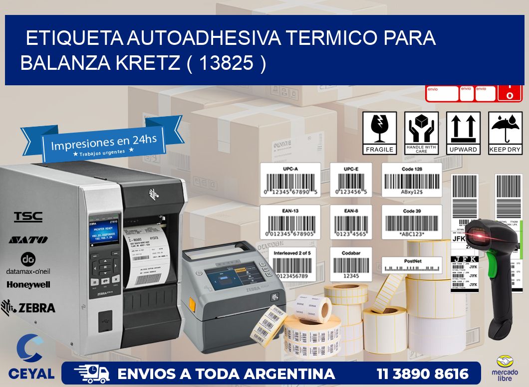 ETIQUETA AUTOADHESIVA TERMICO PARA BALANZA KRETZ ( 13825 )