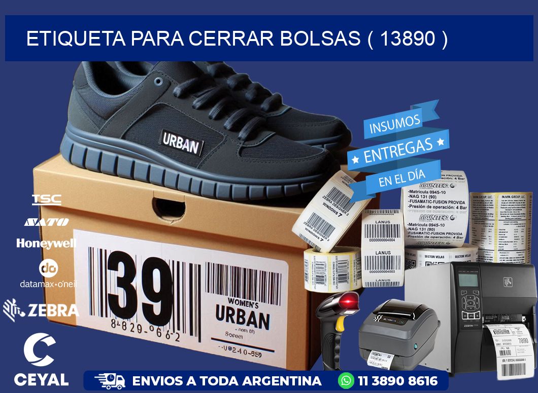 ETIQUETA PARA CERRAR BOLSAS ( 13890 )
