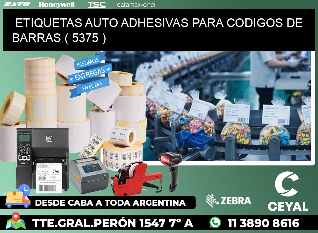 ETIQUETAS AUTO ADHESIVAS PARA CODIGOS DE BARRAS ( 5375 )