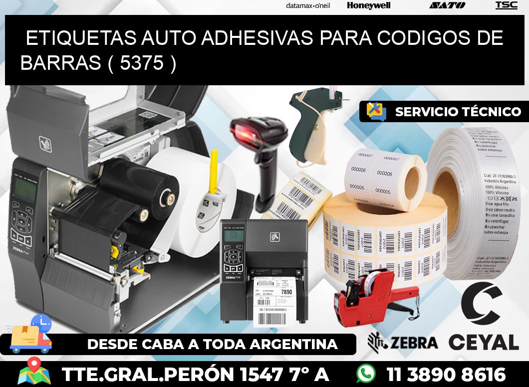 ETIQUETAS AUTO ADHESIVAS PARA CODIGOS DE BARRAS ( 5375 )