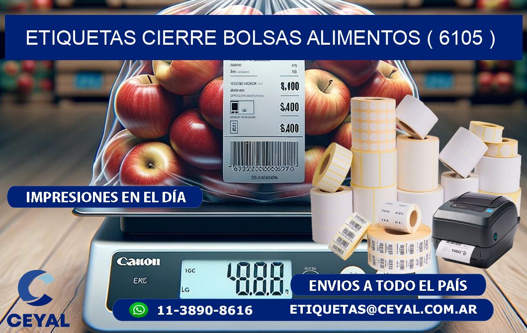 ETIQUETAS CIERRE BOLSAS ALIMENTOS ( 6105 )