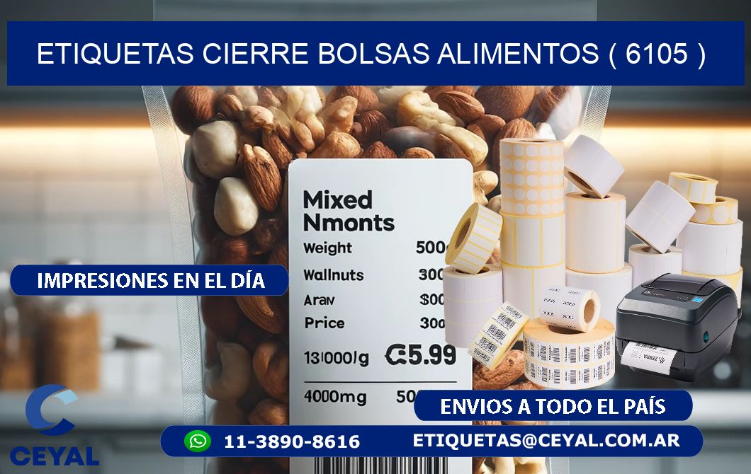 ETIQUETAS CIERRE BOLSAS ALIMENTOS ( 6105 )