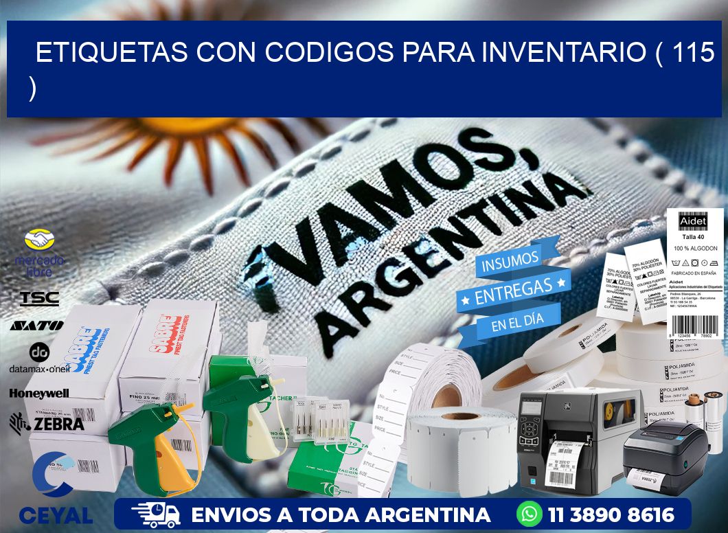 ETIQUETAS CON CODIGOS PARA INVENTARIO ( 115 )
