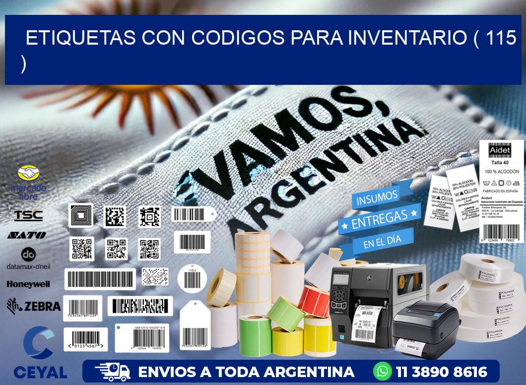 ETIQUETAS CON CODIGOS PARA INVENTARIO ( 115 )