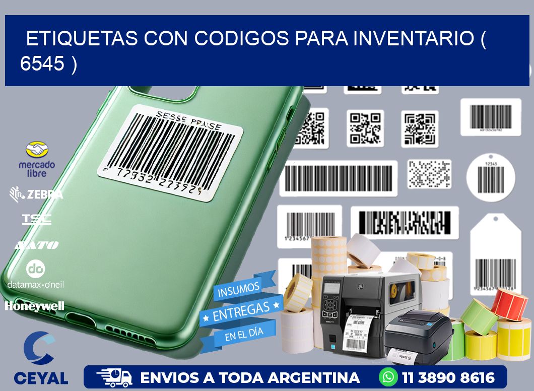 ETIQUETAS CON CODIGOS PARA INVENTARIO ( 6545 )