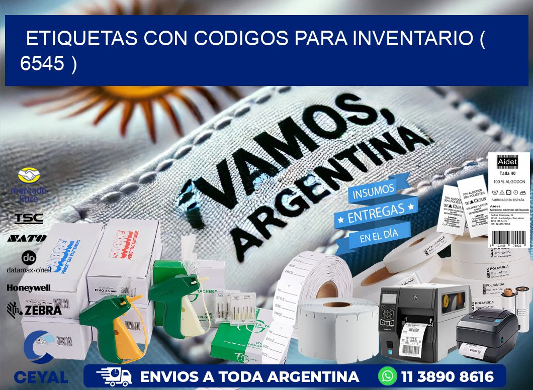 ETIQUETAS CON CODIGOS PARA INVENTARIO ( 6545 )
