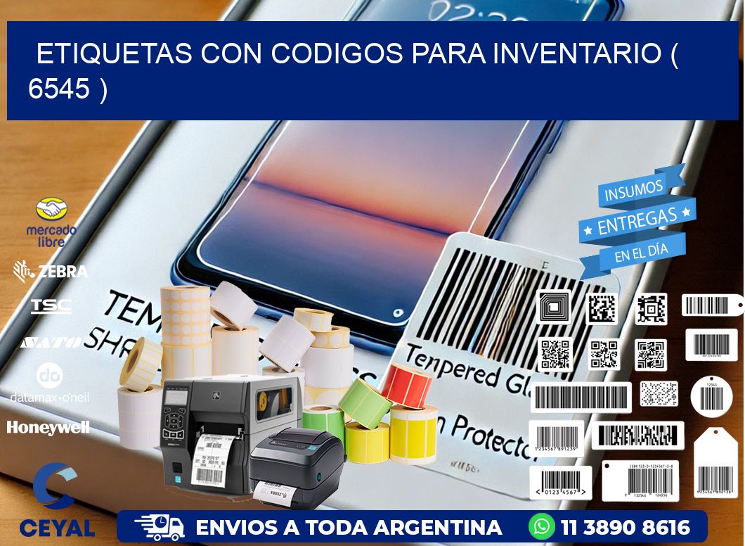 ETIQUETAS CON CODIGOS PARA INVENTARIO ( 6545 )