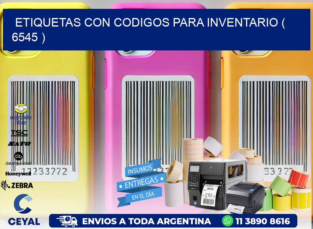 ETIQUETAS CON CODIGOS PARA INVENTARIO ( 6545 )