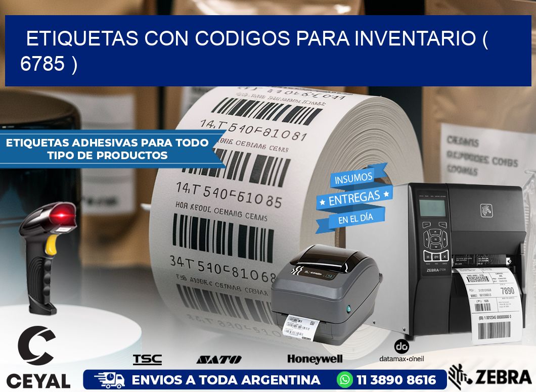 ETIQUETAS CON CODIGOS PARA INVENTARIO ( 6785 )