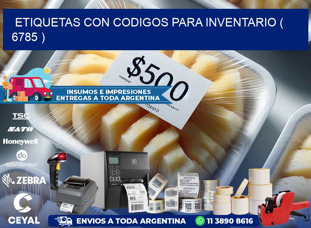 ETIQUETAS CON CODIGOS PARA INVENTARIO ( 6785 )