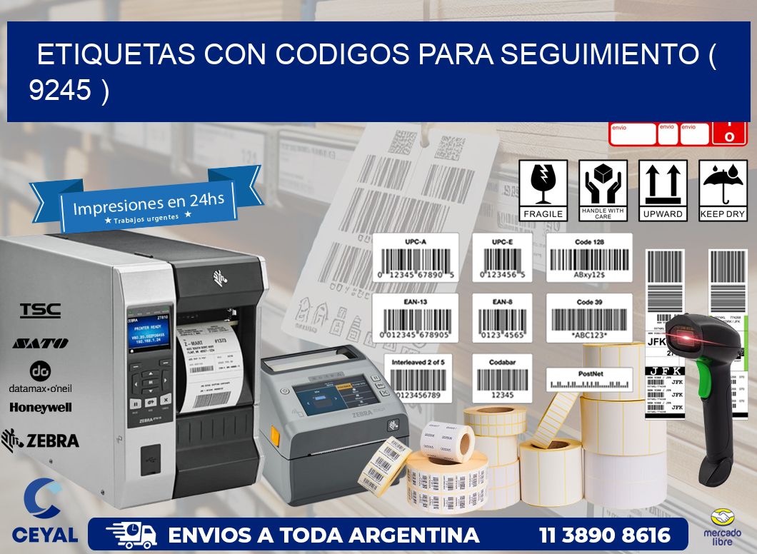 ETIQUETAS CON CODIGOS PARA SEGUIMIENTO ( 9245 )
