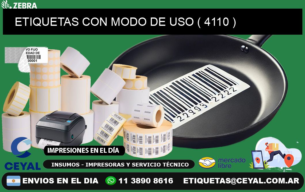 ETIQUETAS CON MODO DE USO ( 4110 )