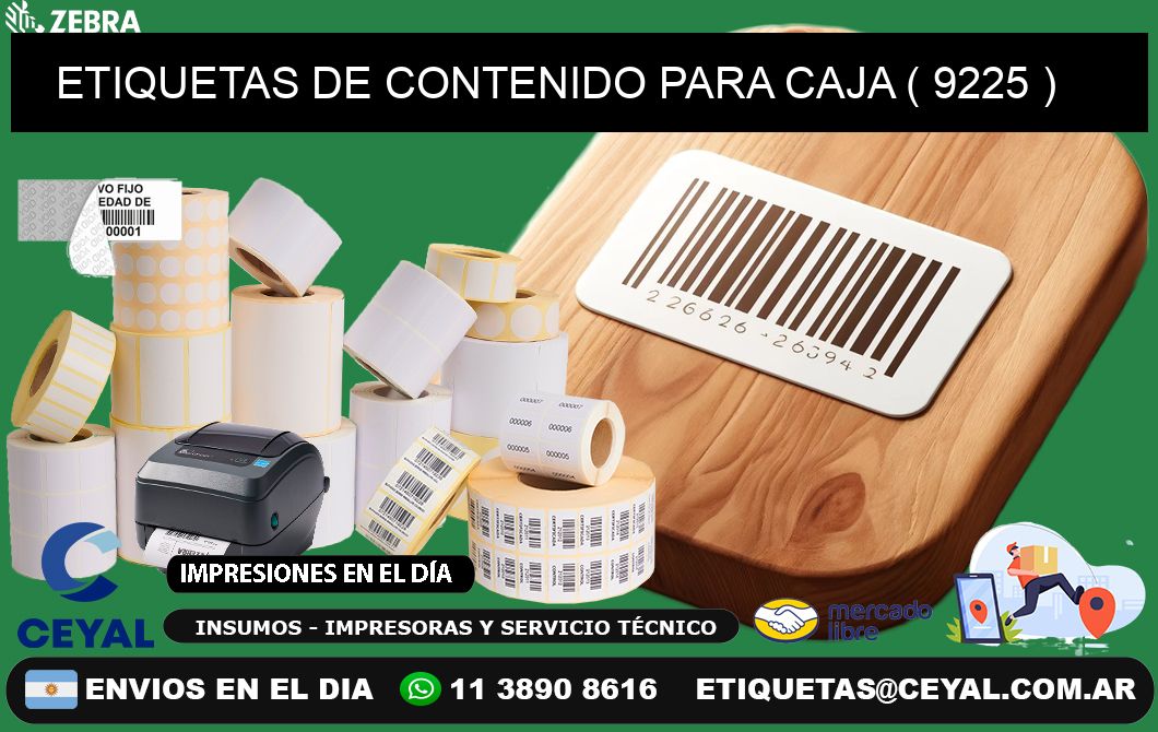 ETIQUETAS DE CONTENIDO PARA CAJA ( 9225 )