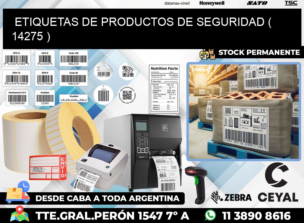 ETIQUETAS DE PRODUCTOS DE SEGURIDAD ( 14275 )