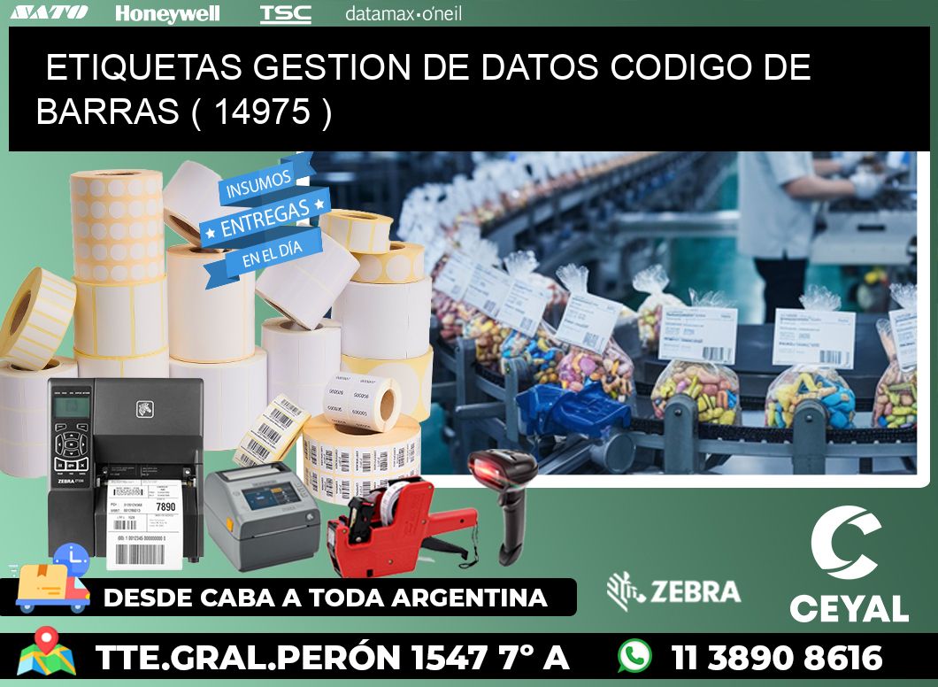 ETIQUETAS GESTION DE DATOS CODIGO DE BARRAS ( 14975 )