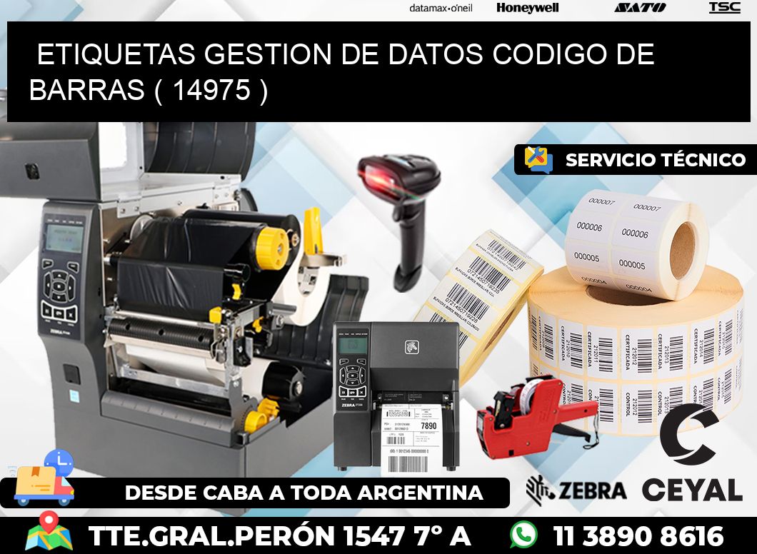 ETIQUETAS GESTION DE DATOS CODIGO DE BARRAS ( 14975 )