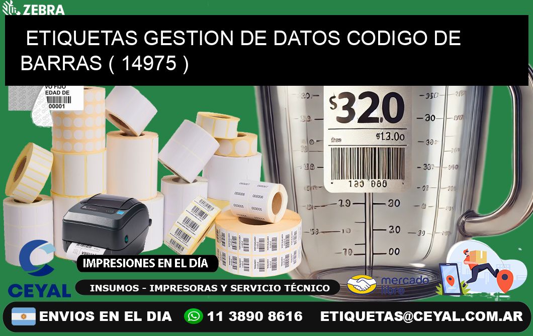 ETIQUETAS GESTION DE DATOS CODIGO DE BARRAS ( 14975 )