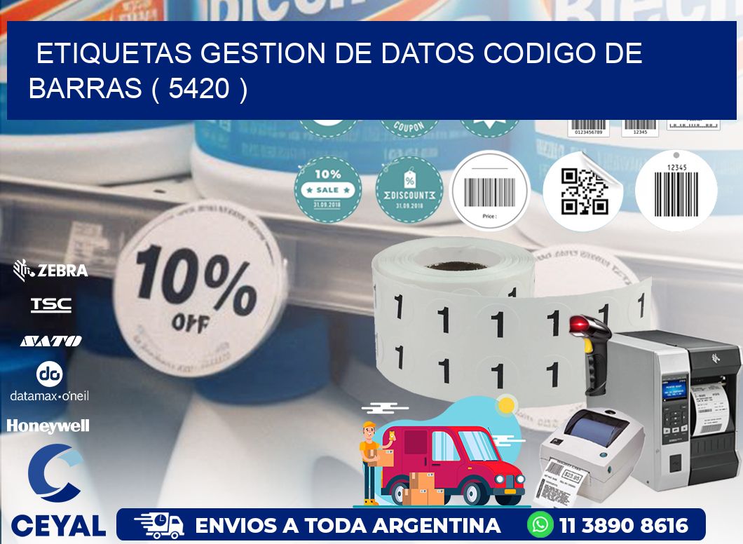 ETIQUETAS GESTION DE DATOS CODIGO DE BARRAS ( 5420 )