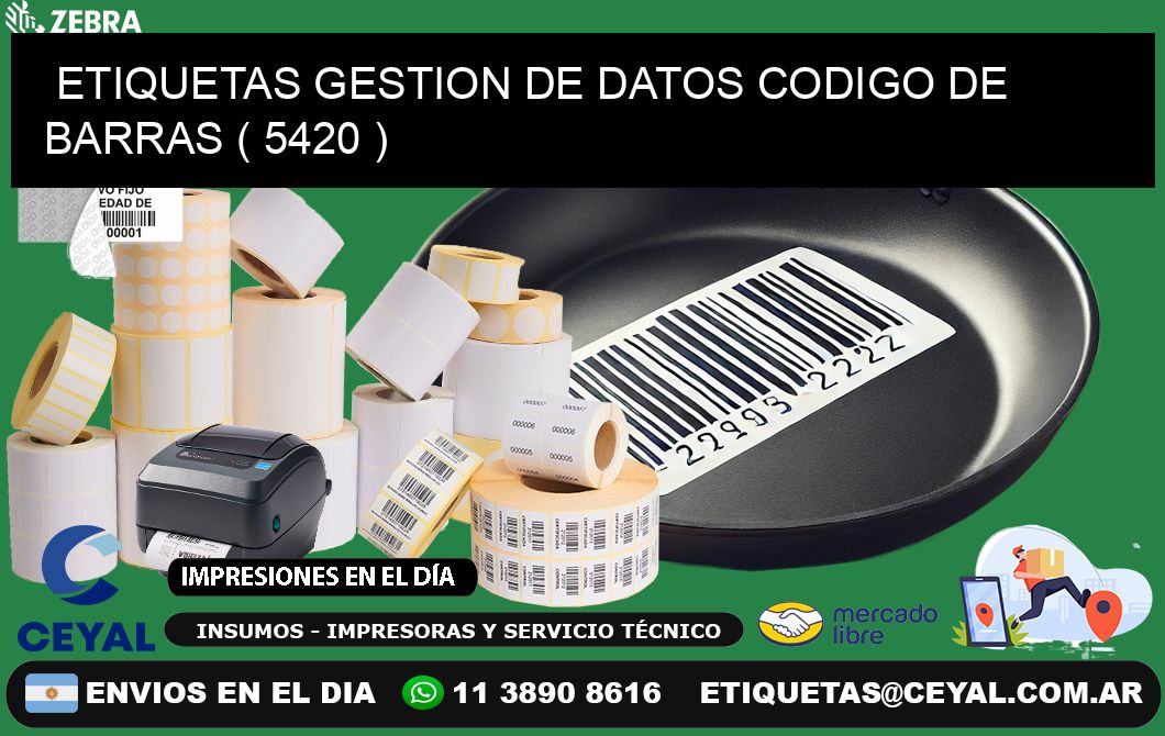 ETIQUETAS GESTION DE DATOS CODIGO DE BARRAS ( 5420 )