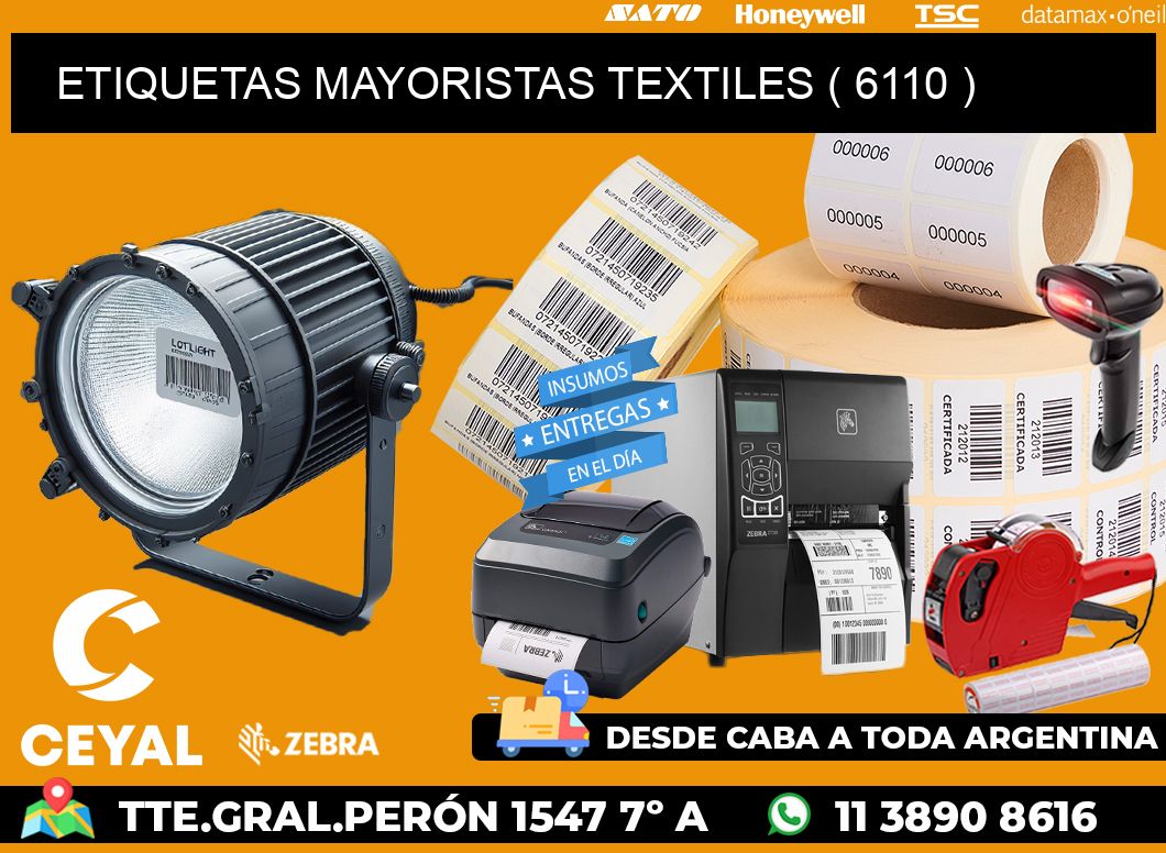 ETIQUETAS MAYORISTAS TEXTILES ( 6110 )