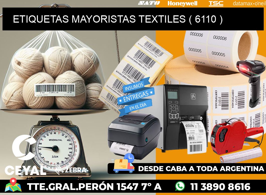 ETIQUETAS MAYORISTAS TEXTILES ( 6110 )