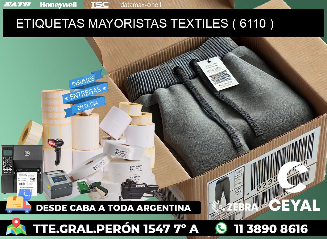ETIQUETAS MAYORISTAS TEXTILES ( 6110 )