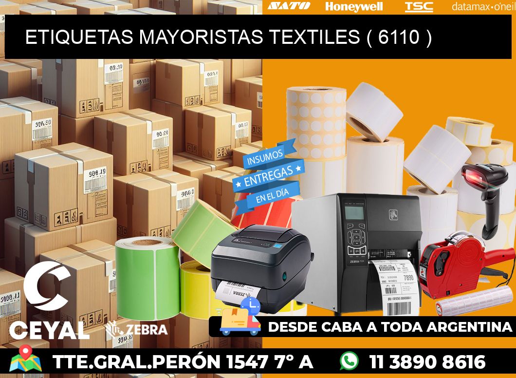 ETIQUETAS MAYORISTAS TEXTILES ( 6110 )