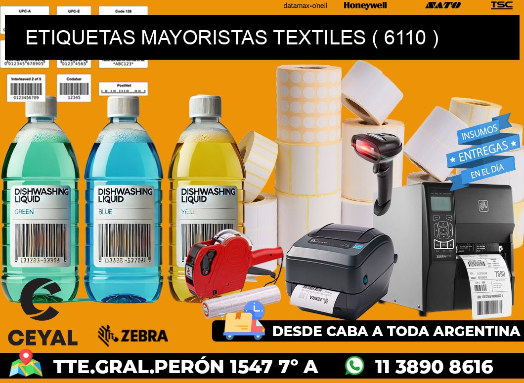 ETIQUETAS MAYORISTAS TEXTILES ( 6110 )